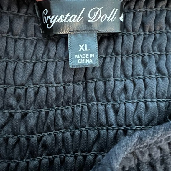 CRYSTAL DOLL Women's Black Adjustable Straps Short Dress Juniors XL - Picture 14 of 14